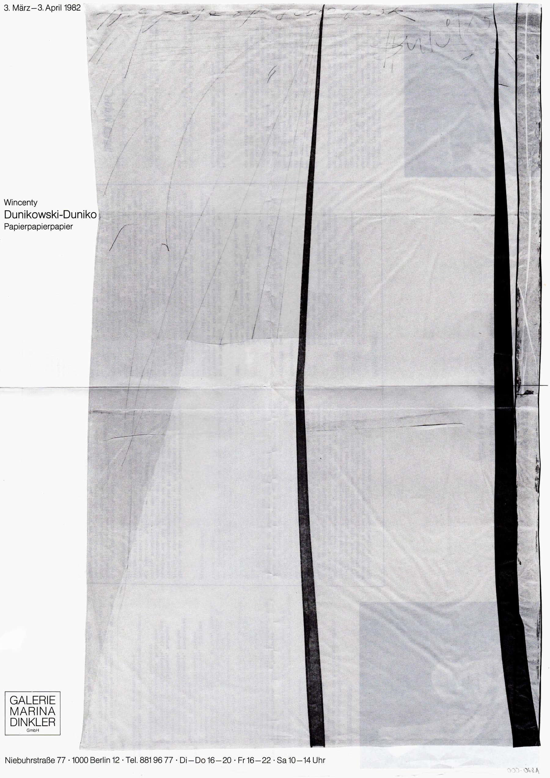 Wincenty Dunikowski-Duniko, Papierpapierpapier, 1982