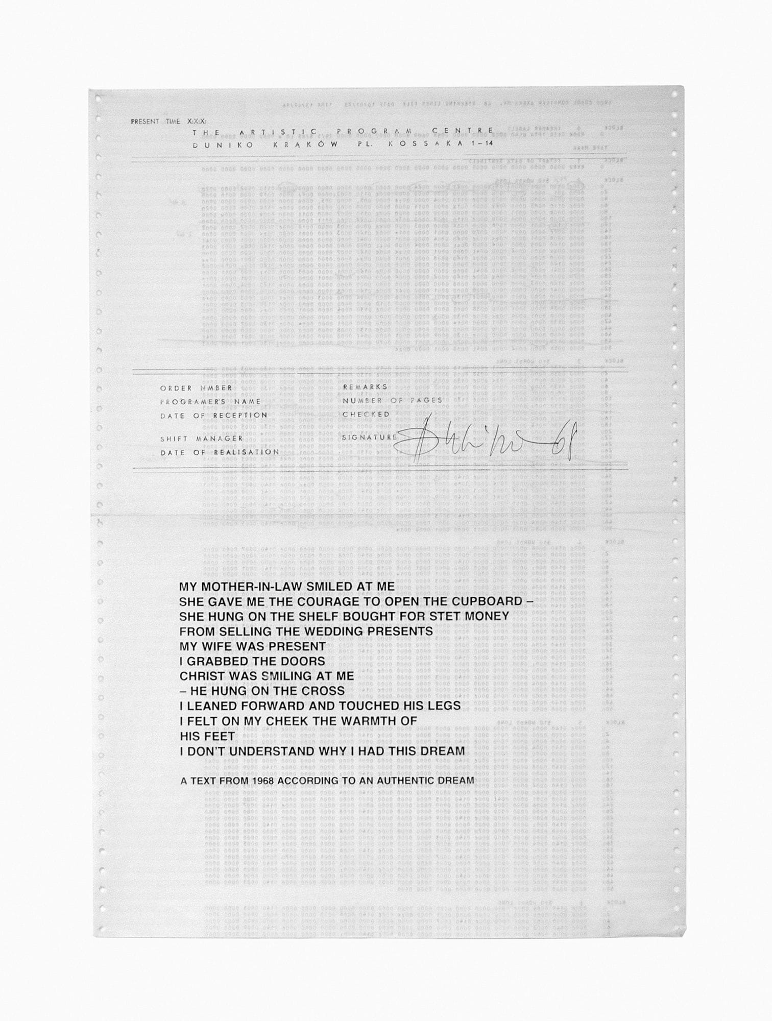 Wincenty Dunikowski-Duniko, Prawdziwy sen, Teściowa, 1968 (z serii: Duniko Centrumprogramowania Artystycznego)