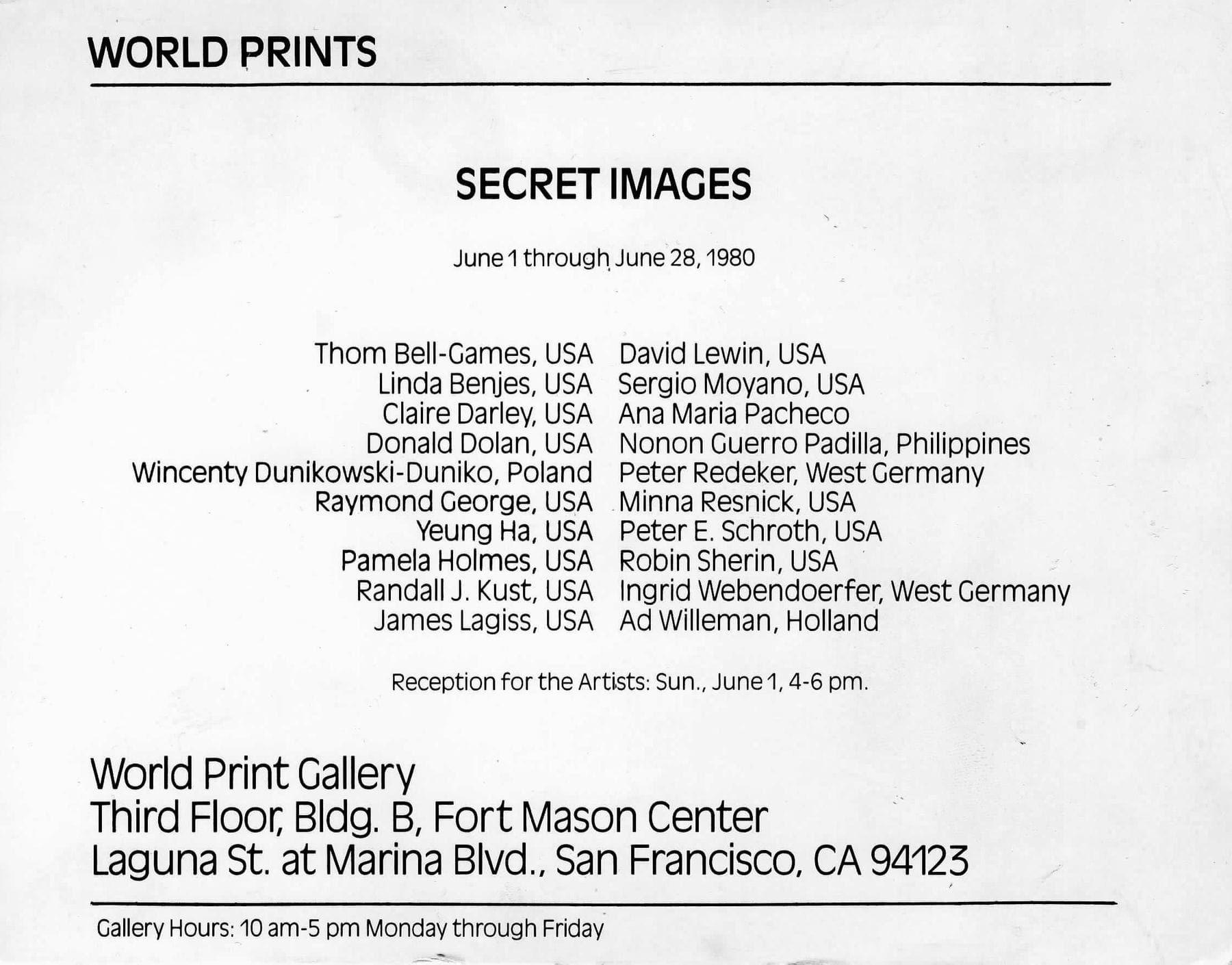 Wincenty Dunikowski-Duniko, Secret Images , 1980